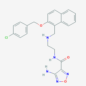molecular formula C23H22ClN5O3 B496421 4-amino-N-{2-[({2-[(4-chlorobenzyl)oxy]-1-naphthyl}methyl)amino]ethyl}-1,2,5-oxadiazole-3-carboxamide 