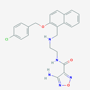 molecular formula C23H22ClN5O3 B496421 4-AMINO-N-{2-[({2-[(4-CHLOROPHENYL)METHOXY]NAPHTHALEN-1-YL}METHYL)AMINO]ETHYL}-1,2,5-OXADIAZOLE-3-CARBOXAMIDE 