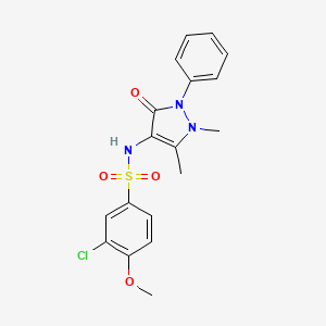 molecular formula C18H18ClN3O4S B4964213 3-chloro-N-(1,5-dimethyl-3-oxo-2-phenyl-2,3-dihydro-1H-pyrazol-4-yl)-4-methoxybenzenesulfonamide 