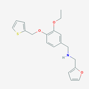 molecular formula C19H21NO3S B496423 N-[3-ethoxy-4-(2-thienylmethoxy)benzyl]-N-(2-furylmethyl)amine 
