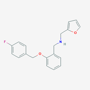 molecular formula C19H18FNO2 B496425 N-{2-[(4-fluorobenzyl)oxy]benzyl}-N-(2-furylmethyl)amine 
