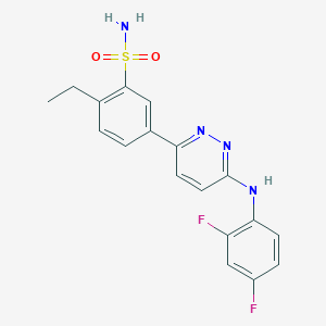 molecular formula C18H16F2N4O2S B4964266 5-{6-[(2,4-difluorophenyl)amino]-3-pyridazinyl}-2-ethylbenzenesulfonamide 