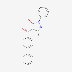 molecular formula C23H18N2O2 B4964285 4-(4-biphenylylcarbonyl)-5-methyl-2-phenyl-2,4-dihydro-3H-pyrazol-3-one 