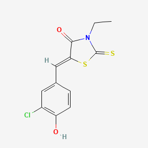 molecular formula C12H10ClNO2S2 B4964287 5-(3-chloro-4-hydroxybenzylidene)-3-ethyl-2-thioxo-1,3-thiazolidin-4-one 