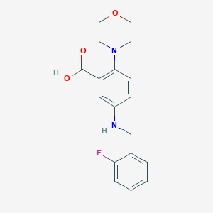 molecular formula C18H19FN2O3 B496430 5-[(2-Fluorobenzyl)amino]-2-(morpholin-4-yl)benzoic acid CAS No. 765925-11-9
