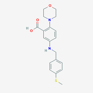 molecular formula C19H22N2O3S B496431 5-{[4-(Methylsulfanyl)benzyl]amino}-2-(4-morpholinyl)benzoic acid CAS No. 765925-13-1