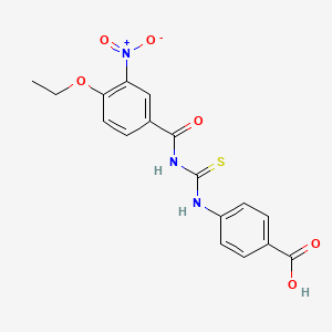 molecular formula C17H15N3O6S B4964311 4-({[(4-ethoxy-3-nitrobenzoyl)amino]carbonothioyl}amino)benzoic acid 