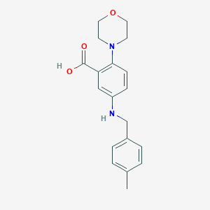 molecular formula C19H22N2O3 B496432 5-[(4-Methylbenzyl)amino]-2-morpholin-4-ylbenzoic acid 