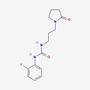 molecular formula C14H18FN3O2 B4964330 N-(2-fluorophenyl)-N'-[3-(2-oxo-1-pyrrolidinyl)propyl]urea 
