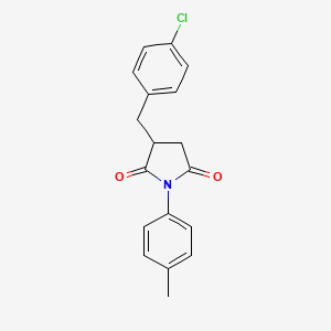 molecular formula C18H16ClNO2 B4964333 3-(4-chlorobenzyl)-1-(4-methylphenyl)-2,5-pyrrolidinedione 