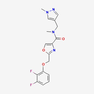 molecular formula C17H16F2N4O3 B4964361 2-[(2,3-difluorophenoxy)methyl]-N-methyl-N-[(1-methyl-1H-pyrazol-4-yl)methyl]-1,3-oxazole-4-carboxamide 