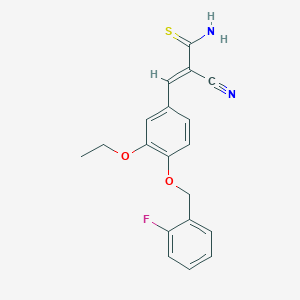 molecular formula C19H17FN2O2S B4964372 2-cyano-3-{3-ethoxy-4-[(2-fluorobenzyl)oxy]phenyl}-2-propenethioamide 