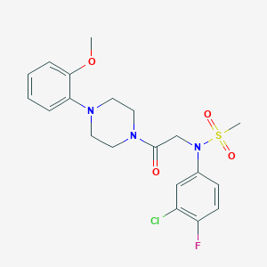 molecular formula C20H23ClFN3O4S B4964377 N-(3-chloro-4-fluorophenyl)-N-{2-[4-(2-methoxyphenyl)-1-piperazinyl]-2-oxoethyl}methanesulfonamide 