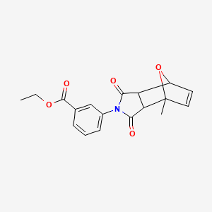 molecular formula C18H17NO5 B4964386 ethyl 3-(1-methyl-3,5-dioxo-10-oxa-4-azatricyclo[5.2.1.0~2,6~]dec-8-en-4-yl)benzoate 