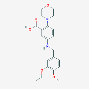 molecular formula C21H26N2O5 B496439 5-[(3-Ethoxy-4-methoxybenzyl)amino]-2-(4-morpholinyl)benzoic acid CAS No. 765933-97-9