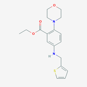 molecular formula C18H22N2O3S B496440 Ethyl 2-(4-morpholinyl)-5-[(2-thienylmethyl)amino]benzoate 
