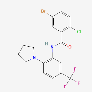 molecular formula C18H15BrClF3N2O B4964406 5-bromo-2-chloro-N-[2-(1-pyrrolidinyl)-5-(trifluoromethyl)phenyl]benzamide 