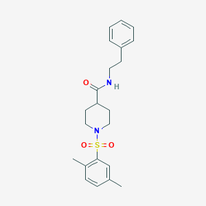 molecular formula C22H28N2O3S B4964460 1-[(2,5-dimethylphenyl)sulfonyl]-N-(2-phenylethyl)-4-piperidinecarboxamide 