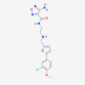 molecular formula C17H18ClN5O4 B496447 4-amino-N-[2-({[5-(3-chloro-4-methoxyphenyl)-2-furyl]methyl}amino)ethyl]-1,2,5-oxadiazole-3-carboxamide 