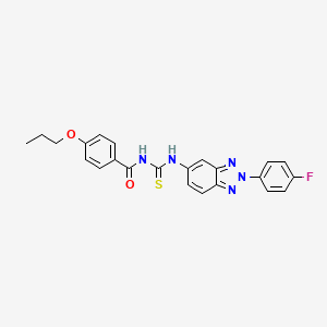 molecular formula C23H20FN5O2S B4964481 N-({[2-(4-fluorophenyl)-2H-1,2,3-benzotriazol-5-yl]amino}carbonothioyl)-4-propoxybenzamide 