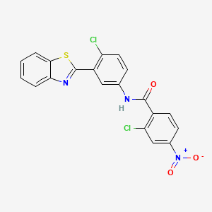 molecular formula C20H11Cl2N3O3S B4964489 N-[3-(1,3-benzothiazol-2-yl)-4-chlorophenyl]-2-chloro-4-nitrobenzamide 
