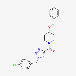 molecular formula C22H23ClN4O2 B4964507 4-(benzyloxy)-1-{[1-(4-chlorobenzyl)-1H-1,2,3-triazol-4-yl]carbonyl}piperidine 