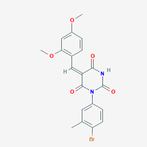 molecular formula C20H17BrN2O5 B4964512 1-(4-bromo-3-methylphenyl)-5-(2,4-dimethoxybenzylidene)-2,4,6(1H,3H,5H)-pyrimidinetrione 