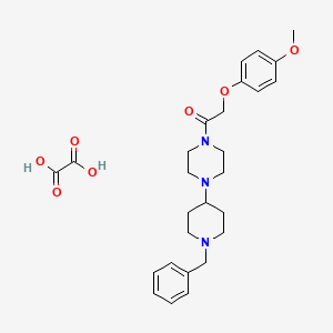molecular formula C27H35N3O7 B4964527 1-(1-benzyl-4-piperidinyl)-4-[(4-methoxyphenoxy)acetyl]piperazine oxalate 