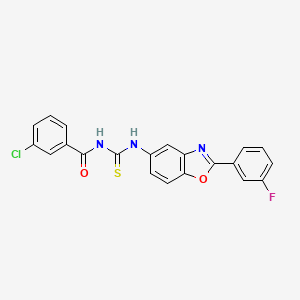 molecular formula C21H13ClFN3O2S B4964541 3-chloro-N-({[2-(3-fluorophenyl)-1,3-benzoxazol-5-yl]amino}carbonothioyl)benzamide 