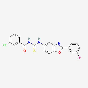 3-chloro-N-{[2-(3-fluorophenyl)-1,3-benzoxazol-5-yl]carbamothioyl}benzamide