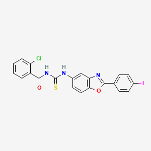 molecular formula C21H13ClIN3O2S B4964562 2-chloro-N-({[2-(4-iodophenyl)-1,3-benzoxazol-5-yl]amino}carbonothioyl)benzamide 