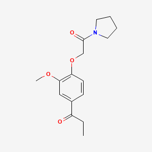 molecular formula C16H21NO4 B4964574 1-{3-methoxy-4-[2-oxo-2-(1-pyrrolidinyl)ethoxy]phenyl}-1-propanone 