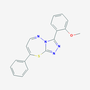 molecular formula C18H14N4OS B496459 3-(2-Methoxyphenyl)-8-phenyl[1,2,4]triazolo[3,4-b][1,3,4]thiadiazepine CAS No. 875005-71-3