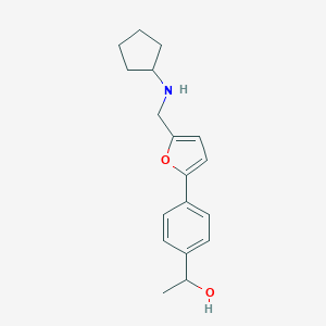 molecular formula C18H23NO2 B496462 1-(4-{5-[(Cyclopentylamino)methyl]furan-2-yl}phenyl)ethanol 