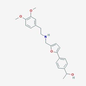 molecular formula C23H27NO4 B496463 1-{4-[5-({[2-(3,4-Dimethoxyphenyl)ethyl]amino}methyl)-2-furyl]phenyl}ethanol CAS No. 880864-76-6
