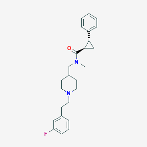 molecular formula C25H31FN2O B4964631 (1R*,2R*)-N-({1-[2-(3-fluorophenyl)ethyl]-4-piperidinyl}methyl)-N-methyl-2-phenylcyclopropanecarboxamide 