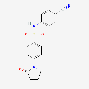 molecular formula C17H15N3O3S B4964657 N-(4-cyanophenyl)-4-(2-oxo-1-pyrrolidinyl)benzenesulfonamide 