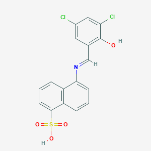 molecular formula C17H11Cl2NO4S B4964672 5-[(3,5-dichloro-2-hydroxybenzylidene)amino]-1-naphthalenesulfonic acid 
