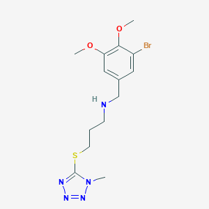 molecular formula C14H20BrN5O2S B496468 N-(3-bromo-4,5-dimethoxybenzyl)-3-[(1-methyl-1H-tetrazol-5-yl)sulfanyl]propan-1-amine 