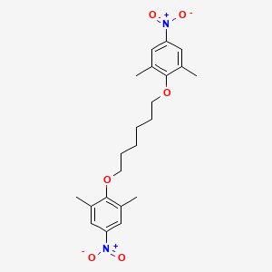 molecular formula C22H28N2O6 B4964685 1,1'-[1,6-hexanediylbis(oxy)]bis(2,6-dimethyl-4-nitrobenzene) 