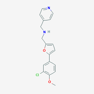 molecular formula C18H17ClN2O2 B496469 1-[5-(3-chloro-4-methoxyphenyl)furan-2-yl]-N-(pyridin-4-ylmethyl)methanamine 