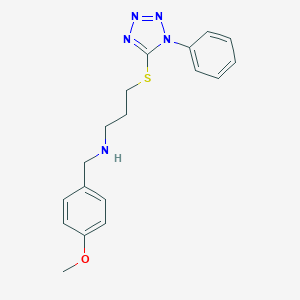molecular formula C18H21N5OS B496470 N-(4-methoxybenzyl)-3-[(1-phenyl-1H-tetrazol-5-yl)sulfanyl]propan-1-amine 