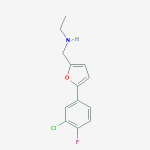 molecular formula C13H13ClFNO B496472 N-{[5-(3-chloro-4-fluorophenyl)furan-2-yl]methyl}ethanamine 