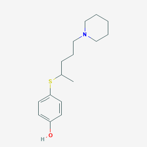 molecular formula C16H25NOS B4964727 4-{[1-methyl-4-(1-piperidinyl)butyl]thio}phenol 