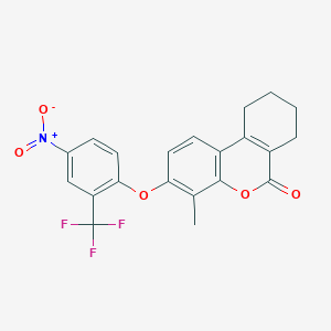 molecular formula C21H16F3NO5 B4964749 4-methyl-3-[4-nitro-2-(trifluoromethyl)phenoxy]-7,8,9,10-tetrahydro-6H-benzo[c]chromen-6-one 