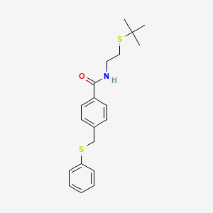 molecular formula C20H25NOS2 B4964757 N-[2-(tert-butylthio)ethyl]-4-[(phenylthio)methyl]benzamide 