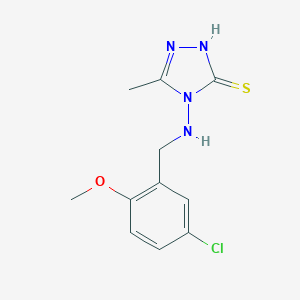 molecular formula C11H13ClN4OS B496476 4-[(5-chloro-2-methoxybenzyl)amino]-5-methyl-4H-1,2,4-triazole-3-thiol 