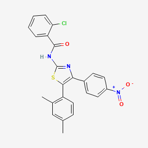 molecular formula C24H18ClN3O3S B4964762 2-chloro-N-[5-(2,4-dimethylphenyl)-4-(4-nitrophenyl)-1,3-thiazol-2-yl]benzamide 
