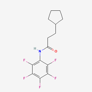 molecular formula C14H14F5NO B4964777 3-cyclopentyl-N-(pentafluorophenyl)propanamide 