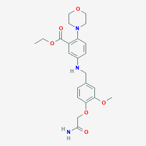 molecular formula C23H29N3O6 B496478 Ethyl 5-{[4-(2-amino-2-oxoethoxy)-3-methoxybenzyl]amino}-2-(4-morpholinyl)benzoate 